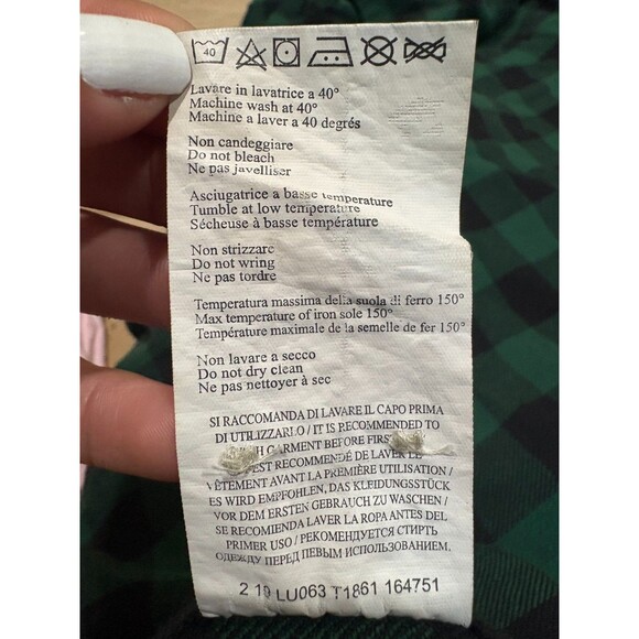 BERETTA Men's Size L Green Black Check Plaid Flannel Shirt 100% Cotton - Picture 4 of 9